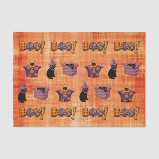 黒猫ハロウィーン 薄葉紙 (正面)
