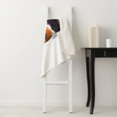 黒猫ハロウィーン、黒猫カボチャに座る シェルパブランケット (インサイチュ)