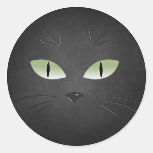 黒猫ハロウィ不気味ーン ラウンドシール (正面)