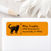 黒猫ハロウィ不気味ーン ラベル (インサイチュ)