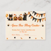 黒猫ハローウィンパーティかわいい幽霊 エンクロージャーカード (正面)