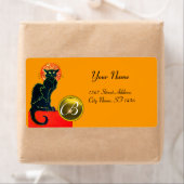 黒猫ハローウィンパーティモノグラム ラベル (インサイチュ)