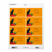 黒猫ハローウィンパーティモノグラム ラベル (フルシート)