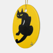 黒猫ハローウィンパーティ セラミックオーナメント (左)