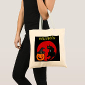 黒猫ハローウィンパーティ トートバッグ (正面(商品))