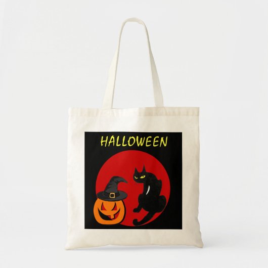 黒猫ハローウィンパーティ トートバッグ (正面)