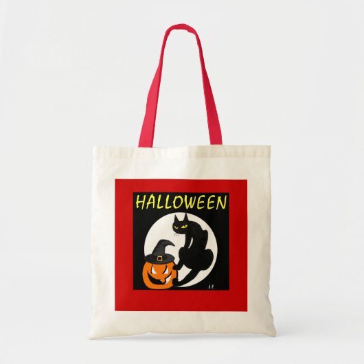 黒猫ハローウィンパーティ トートバッグ (正面)