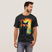 黒猫ハワイアン Tシャツ (正面フル)