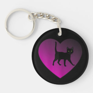 黒猫ハート キーホルダー