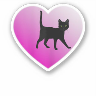 黒猫ハート シール