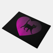 黒猫ハート ドアマット (アングル)
