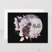 黒猫バイアマジカル満月こんにちは ポストカード (正面/裏面)