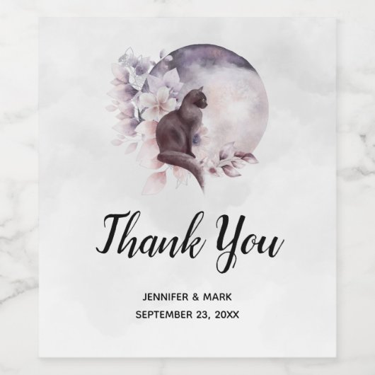 黒猫バイザマジカルフルムーン結婚ズ ワインラベル (シングルラベル)