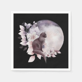 黒猫バイザマジカル満月 スタンダードカクテルナプキン