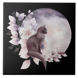 黒猫バイザマジカル満月 タイル