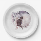 黒猫バイザマジカル満月 ペーパープレート (正面)