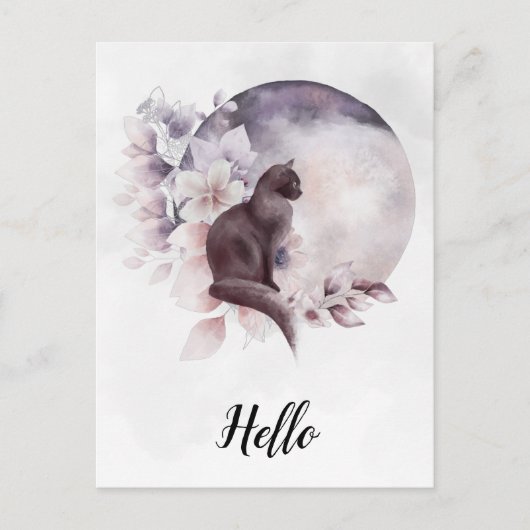 黒猫バイザマジカル満月 ポストカード (正面)