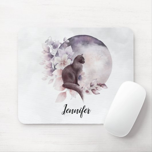 黒猫バイザマジカル満月 マウスパッド (マウス)