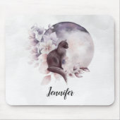 黒猫バイザマジカル満月 マウスパッド (正面)