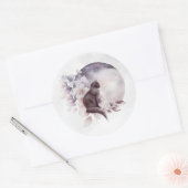 黒猫バイザマジカル満月 ラウンドシール (封筒)