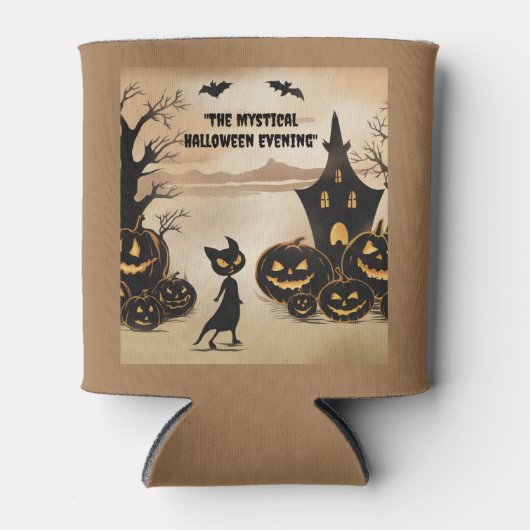 黒猫バイザマ幽霊のよく出るナー 缶クーラー (正面)