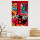 黒猫バイテーブル感謝してい、 ポスター (キッチン)