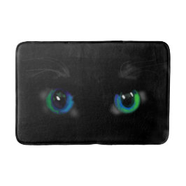 黒猫バスマット 青い緑の目 バスマット