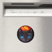 黒猫バタフライ絵画ズアート数々の- マグネット (インサイチュ (食洗機))