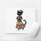 黒猫バティックアート マウスパッド (マウス)