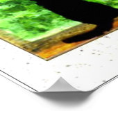 黒猫バードウォッチングおもしろい ポスター (角)