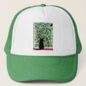 黒猫バードウォッチング!かわいい子猫 キャップ (正面)