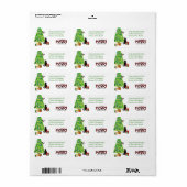 黒猫バードクリスマスツリー差出人住所 ラベル (フルシート)