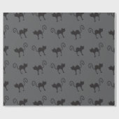 黒猫パターンハロウィン ラッピングペーパー (フラット)