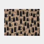 黒猫パターン歓迎 ドアマット (正面)