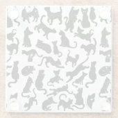 黒猫パターン ガラスコースター (裏面)