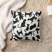 黒猫パターン クッション (ブランケット)