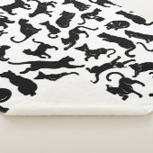 黒猫パターン シェルパブランケット (3/4)