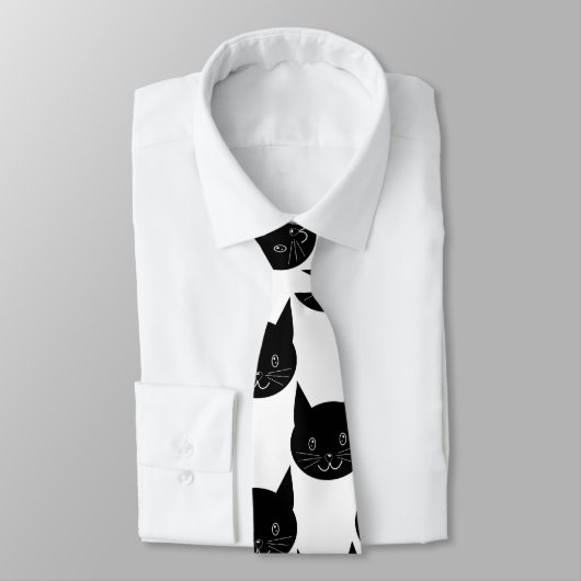黒猫パターン ネクタイ (タイ)