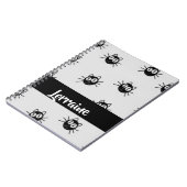 黒猫パターン ノートブック (左側)