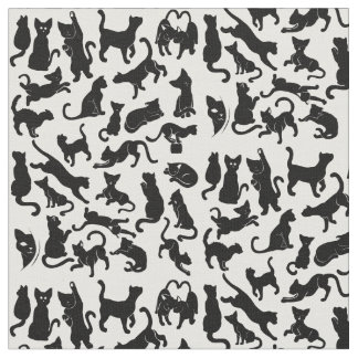 黒猫パターン ファブリック