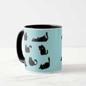黒猫パターン マグカップ (正面左)