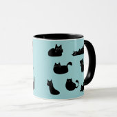 黒猫パターン マグカップ (正面右)