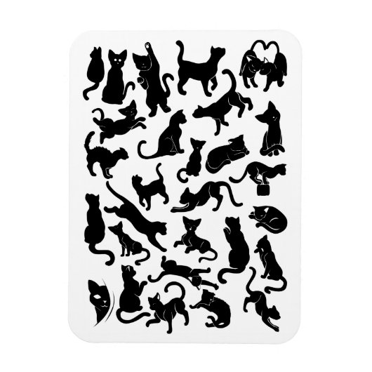 黒猫パターン マグネット (縦)