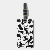 黒猫パターン ラゲッジタグ (正面縦)