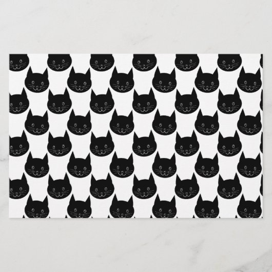 黒猫パターン 便箋 (正面)