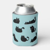 黒猫パターン 缶クーラー (缶正面)