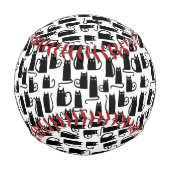 黒猫パターン 野球ボール (正面)