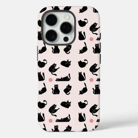 黒猫パターン Case-Mate iPhoneケース (裏面)