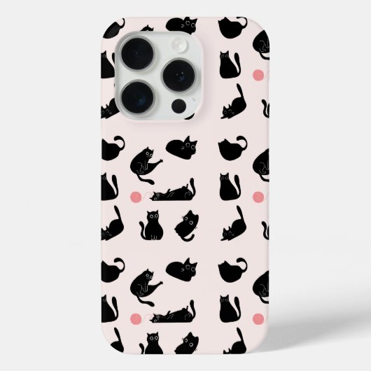 黒猫パターン Case-Mate iPhoneケース (裏面)