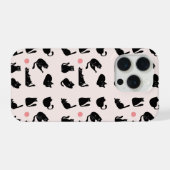 黒猫パターン iPhoneケース (裏面横)